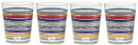 Fiesta Multi-Color Stripe Glassware, 15-Ounce Tapered Dof Double Old Fashion, Peacock Collection, Set of 4 Fiesta Multi-Color Stripe Glassware, 15-Ounce Tapered Dof Double Old Fashion, Peacock Collection, Set of 4