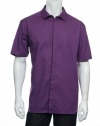 Alfani Red Men's Purple Micro Vertical Striped Button Down Shirt