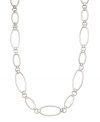 An extra layer adds dimension and elegance to any ensemble. Long oval link necklace from the Lauren Ralph Lauren collection is the perfect last-minute accessory. Crafted in silver tone mixed metal. Approximate length: 36 inches.