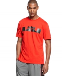 Be bold. Step up your casual-style game with this graphic t-shirt from Nike, featuring Dri-Fit technology for maximum comfort. Be bold. Step up your casual-style game with this graphic t-shirt from Nike, featuring Dri-Fit technology for maximum comfort.