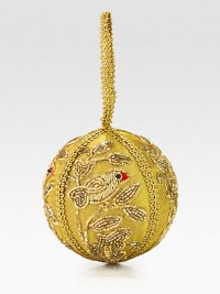 EXCLUSIVELY AT SAKS.COM. A sparkling bird is at the center of this beautiful handcrafted ornament with intricate embroidery and beading, from the renowned designer Sudha Pennathur. HandcraftedMetallic woven loopTissue base with glass beads4 diam.Imported EXCLUSIVELY AT SAKS.COM. A sparkling bird is at the center of this beautiful handcrafted ornament with intricate embroidery and beading, from the renowned designer Sudha Pennathur. HandcraftedMetallic woven loopTissue base with glass beads4 diam.Imported