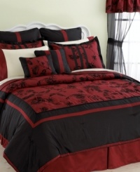 Just add drama. An elegant floral motif accents rich rose red and striking black for a look that gets attention. Ribbon accents, velvety touches and lavish window panels embellish the Bianca room in a bag to create the look of a glamorous boudoir, instantly! (Clearance) Just add drama. An elegant floral motif accents rich rose red and striking black for a look that gets attention. Ribbon accents, velvety touches and lavish window panels embellish the Bianca room in a bag to create the look of a glamorous boudoir, instantly! (Clearance)