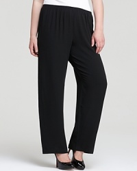 Streamline your look with silky Eileen Fisher Plus pants, featuring a chic shade and clean styling for a slimming finish. Streamline your look with silky Eileen Fisher Plus pants, featuring a chic shade and clean styling for a slimming finish.