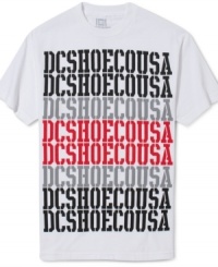 This short sleeve tee by DC Shoes makes a great gift for the skateboard enthusiast. This short sleeve tee by DC Shoes makes a great gift for the skateboard enthusiast.