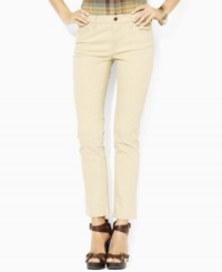 These slimming modern jeans from Lauren Jeans Co. are crafted in a chic ankle-length silhouette and cut with a slim leg. These slimming modern jeans from Lauren Jeans Co. are crafted in a chic ankle-length silhouette and cut with a slim leg.