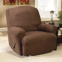 Sure Fit Stretch Suede Recliner Slipcover, Medium, Chocolate Sure Fit Stretch Suede Recliner Slipcover, Medium, Chocolate