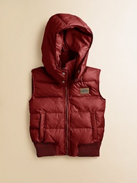 A toasty, puffy sleeveless topper with detachable hood, stand collar and side pocketsDetachable hoodStand collarSleevelessFull zip-frontSide slash pocketsRibbed collar and hemFully lined58% polyamide/42% polyesterMachine washImported A toasty, puffy sleeveless topper with detachable hood, stand collar and side pocketsDetachable hoodStand collarSleevelessFull zip-frontSide slash pocketsRibbed collar and hemFully lined58% polyamide/42% polyesterMachine washImported