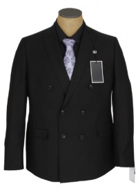 Sean John Mens Double Breasted Black Stripe Suit Sean John Mens Double Breasted Black Stripe Suit