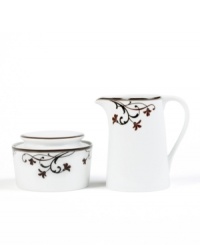 Like a well-manicured flower bed, the Cocoa Blossom dinnerware and dishes collection from Mikasa brings just the right amounts of whimsy and sophistication to the table. Rich hues of chocolate and cinnamon color the lush blooms beautifully set against elegant white porcelain. Like a well-manicured flower bed, the Cocoa Blossom dinnerware and dishes collection from Mikasa brings just the right amounts of whimsy and sophistication to the table. Rich hues of chocolate and cinnamon color the lush blooms beautifully set against elegant white porcelain.