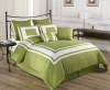 Cozy Beddings Lux Decor Collection 8-Piece Comforter Set with White Stripes, King, Pistachio Green