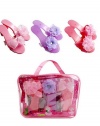 Dress Up Shoes - Fancy Flower and Ribbon Shoe Collection (3 Pairs) with Easy Carry Bag