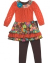 Rare Editions Girls Retro Flower Child Lace Dress & Legging 6X (F777153)