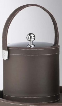 Stitched Ice Bucket in Chocolate w Stitched Handle Stitched Ice Bucket in Chocolate w Stitched Handle