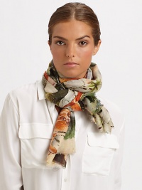 A vibrant floral print adorns this luxe cashmere and silk blend wrap with eyelash fringe.55% cashmere/45% silkAbout 28 X 80Dry cleanImported A vibrant floral print adorns this luxe cashmere and silk blend wrap with eyelash fringe.55% cashmere/45% silkAbout 28 X 80Dry cleanImported