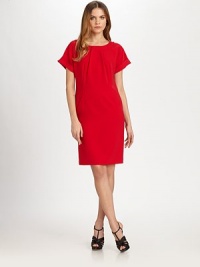 A stylish shift with all the right details to make it a showstopper, including a pleated neckline detail, figure-flattering Princess seams and convenient pockets.Pleat detail at necklineCuffed short sleevesHorizontal pocketsPrincess seamsBack zipperBack ventAbout 24 from natural waist84% polyester/16% polyurethaneDry cleanImported Model shown is 5'10 (177cm) wearing US size 4. A stylish shift with all the right details to make it a showstopper, including a pleated neckline detail, figure-flattering Princess seams and convenient pockets.Pleat detail at necklineCuffed short sleevesHorizontal pocketsPrincess seamsBack zipperBack ventAbout 24 from natural waist84% polyester/16% polyurethaneDry cleanImported Model shown is 5'10 (177cm) wearing US size 4.