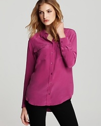 Brighten your day with the classic tailored silhouette of this silk Equipment blouse. Pair with ponte pants and pumps for office aplomb. Brighten your day with the classic tailored silhouette of this silk Equipment blouse. Pair with ponte pants and pumps for office aplomb.