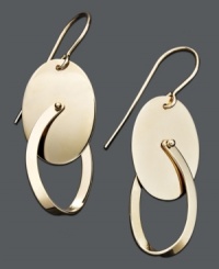 Make a clean sweep with effortlessly chic style. These oval-shaped swing drops in 14k gold are a must-have for any girl's accessory collection. Approximate drop: 1-1/4 inches. Make a clean sweep with effortlessly chic style. These oval-shaped swing drops in 14k gold are a must-have for any girl's accessory collection. Approximate drop: 1-1/4 inches.