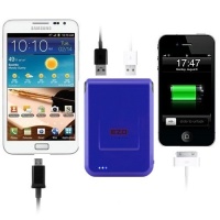EZOPower eTriplex 12000mAh High-capacity External Backup Battery with Built in Micro USB Charging Port and carrying Case - 2A - Blue EZOPower eTriplex 12000mAh High-capacity External Backup Battery with Built in Micro USB Charging Port and carrying Case - 2A - Blue