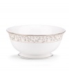 Lenox 834219 Opal Innocence Silver Serving Bowl, White