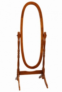 Frenchi Furniture Wooden Cheval Mirror in Oak Finish Frenchi Furniture Wooden Cheval Mirror in Oak Finish