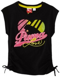 Puma - Kids Girls 2-6X Little Original Neon Tee, Black, 5 Puma - Kids Girls 2-6X Little Original Neon Tee, Black, 5