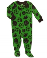 Set him up with all-star style in this fun and sporty footed coverall from Carter's. Set him up with all-star style in this fun and sporty footed coverall from Carter's.