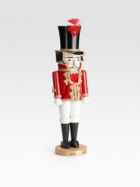 Beautifully-crafted German nutcracker, hand-carved and hand-painted with painstaking attention to the details that make them so collectible.Protective symbol of good fortune19 X 5½ X 5½Carved woodMade in Germany Beautifully-crafted German nutcracker, hand-carved and hand-painted with painstaking attention to the details that make them so collectible.Protective symbol of good fortune19 X 5½ X 5½Carved woodMade in Germany