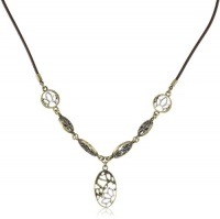 NINE WEST VINTAGE AMERICA GREAT ESCAPE Tri Tone with Flower Motif Frontal Necklace NINE WEST VINTAGE AMERICA GREAT ESCAPE Tri Tone with Flower Motif Frontal Necklace