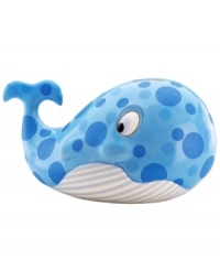 Make a splash in your little one's savings account with the Pitter Patter whale bank from Gorham. Stripes and spots in shades of blue are big on personality. Make a splash in your little one's savings account with the Pitter Patter whale bank from Gorham. Stripes and spots in shades of blue are big on personality.