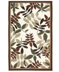 Beautiful scattered leaves in autumnal hues make this Aberdeen accent rug from Bacova the perfect addition to your decor, featuring a special woven loop construction for unique texture. Finished with skid-resistant backing. Beautiful scattered leaves in autumnal hues make this Aberdeen accent rug from Bacova the perfect addition to your decor, featuring a special woven loop construction for unique texture. Finished with skid-resistant backing.