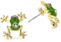 Betsey Johnson Green and Gold Frog Stud Earrings Betsey Johnson Green and Gold Frog Stud Earrings