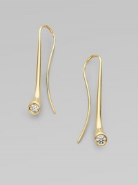Smooth, curvaceous shapes of 18k yellow gold are punctuated by brilliant diamonds.Diamonds, 0.20 tcw 18k yellow gold Drop length, about 1¼ Ear wire Imported Smooth, curvaceous shapes of 18k yellow gold are punctuated by brilliant diamonds.Diamonds, 0.20 tcw 18k yellow gold Drop length, about 1¼ Ear wire Imported