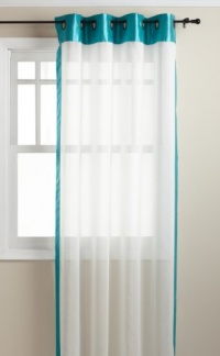 Stylemaster Soho 55 by 95-Inch Sheer Grommet Panel with Faux Silk Border, Turquoise