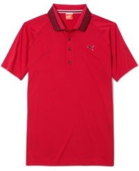 Keep yourself on par for comfort and style with this Puma polo shirt featuring moisture management to help you stay at the top of your game. Keep yourself on par for comfort and style with this Puma polo shirt featuring moisture management to help you stay at the top of your game.