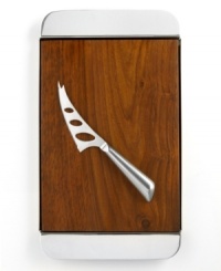 Luxe materials shine in this minimalist cheese cutting board from Hotel Collection serveware, featuring a chic harmony of sheesham wood and stainless steel that'll transform cheese and charcuterie into a work of art. This collection of cheese boards comes with a coordinating knife. Luxe materials shine in this minimalist cheese cutting board from Hotel Collection serveware, featuring a chic harmony of sheesham wood and stainless steel that'll transform cheese and charcuterie into a work of art. This collection of cheese boards comes with a coordinating knife.