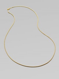 From the Chain collection. An elegant yet sturdy strand of 18k yellow gold.18k yellow gold Length, about 32 Lobster clasp Imported From the Chain collection. An elegant yet sturdy strand of 18k yellow gold.18k yellow gold Length, about 32 Lobster clasp Imported