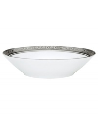 The unparalleled style of Noritake china has been gracefully setting tables for more than ninety years. The formal Crestwood Platinum dinnerware and dishes collection features crisp white china embellished with a shimmering border of interlocking scrolled leaves and an edge of polished platinum. The unparalleled style of Noritake china has been gracefully setting tables for more than ninety years. The formal Crestwood Platinum dinnerware and dishes collection features crisp white china embellished with a shimmering border of interlocking scrolled leaves and an edge of polished platinum.