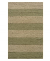 Classic sage stripes add instantly livability to any outdoor space. Hand-hooked polypropylene is surprisingly soft, enduringly bright and always easy to clean -- just hose it down and enjoy years of unique style. Classic sage stripes add instantly livability to any outdoor space. Hand-hooked polypropylene is surprisingly soft, enduringly bright and always easy to clean -- just hose it down and enjoy years of unique style.