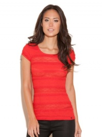 GUESS Lilly Short-Sleeve Top, BLOOD ORANGE (MEDIUM) GUESS Lilly Short-Sleeve Top, BLOOD ORANGE (MEDIUM)