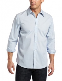 Calvin Klein Sportswear Men's Solid Stretch Free Fit Woven Shirt, Kentucky Blue, X-Large