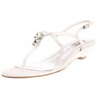 Badgley Mischka Women's Zudora Wedge Sandal,White Satin,9 M US Badgley Mischka Women's Zudora Wedge Sandal,White Satin,9 M US