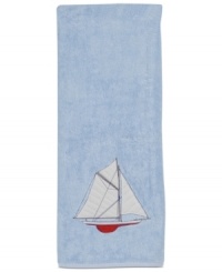 Set sail for uncharted bath decor with this nautical-themed bath towel from Creative Bath. Emblazoned with a seafaring schooner, this plush towel docks beautifully-powder rooms to bathrooms. Set sail for uncharted bath decor with this nautical-themed bath towel from Creative Bath. Emblazoned with a seafaring schooner, this plush towel docks beautifully-powder rooms to bathrooms.