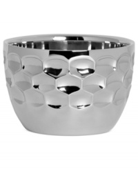 Dazzle a crowd with the Atelier nut bowl from Monique Lhuillier Waterford. A jewel-like geometric motif in gleaming nickel plate adds modern brilliance to the mix. Dazzle a crowd with the Atelier nut bowl from Monique Lhuillier Waterford. A jewel-like geometric motif in gleaming nickel plate adds modern brilliance to the mix.