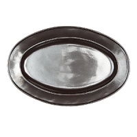 Give dramatic presentation to hors d'oeuvres, desserts and more with this sturdy, pewter-finished stoneware platter from Juliska. Give dramatic presentation to hors d'oeuvres, desserts and more with this sturdy, pewter-finished stoneware platter from Juliska.