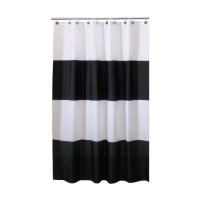 Interdesign Zeno Waterproof X-Long Shower Curtain, Black/White, 72 Inches X 96 Inches Interdesign Zeno Waterproof X-Long Shower Curtain, Black/White, 72 Inches X 96 Inches
