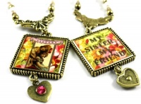 Beautiful Bella Essentials Vintage My Sister my Friend Vintage Look Sisters with Cat Double Sided Pendant Necklace on Beaded Chain Antique Gold Beautiful Bella Essentials Vintage My Sister my Friend Vintage Look Sisters with Cat Double Sided Pendant Necklace on Beaded Chain Antique Gold