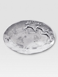 Serve holiday treats - and Santa's cookies on this softly textured platter of recycled aluminum.Hand-crafted13.75L X 9WWipe cleanImported Serve holiday treats - and Santa's cookies on this softly textured platter of recycled aluminum.Hand-crafted13.75L X 9WWipe cleanImported