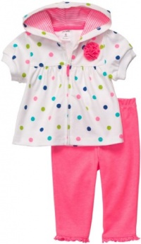 Carter's Girls 0-24 Months Hooded Polka Dot Cardigan Set Carter's Girls 0-24 Months Hooded Polka Dot Cardigan Set