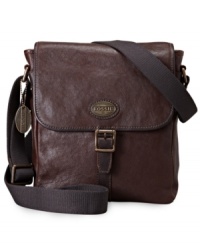 The Estate collection From Fossil pairs classic styling with functional design. You'll fall in love with the striped herringbone and hand-burnished belting details of this go-anywhere city bag. The Estate collection From Fossil pairs classic styling with functional design. You'll fall in love with the striped herringbone and hand-burnished belting details of this go-anywhere city bag.