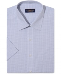 Lighten up for the warm weather. This short-sleeve dress shirt from Club Room will be an instant fave. Lighten up for the warm weather. This short-sleeve dress shirt from Club Room will be an instant fave.